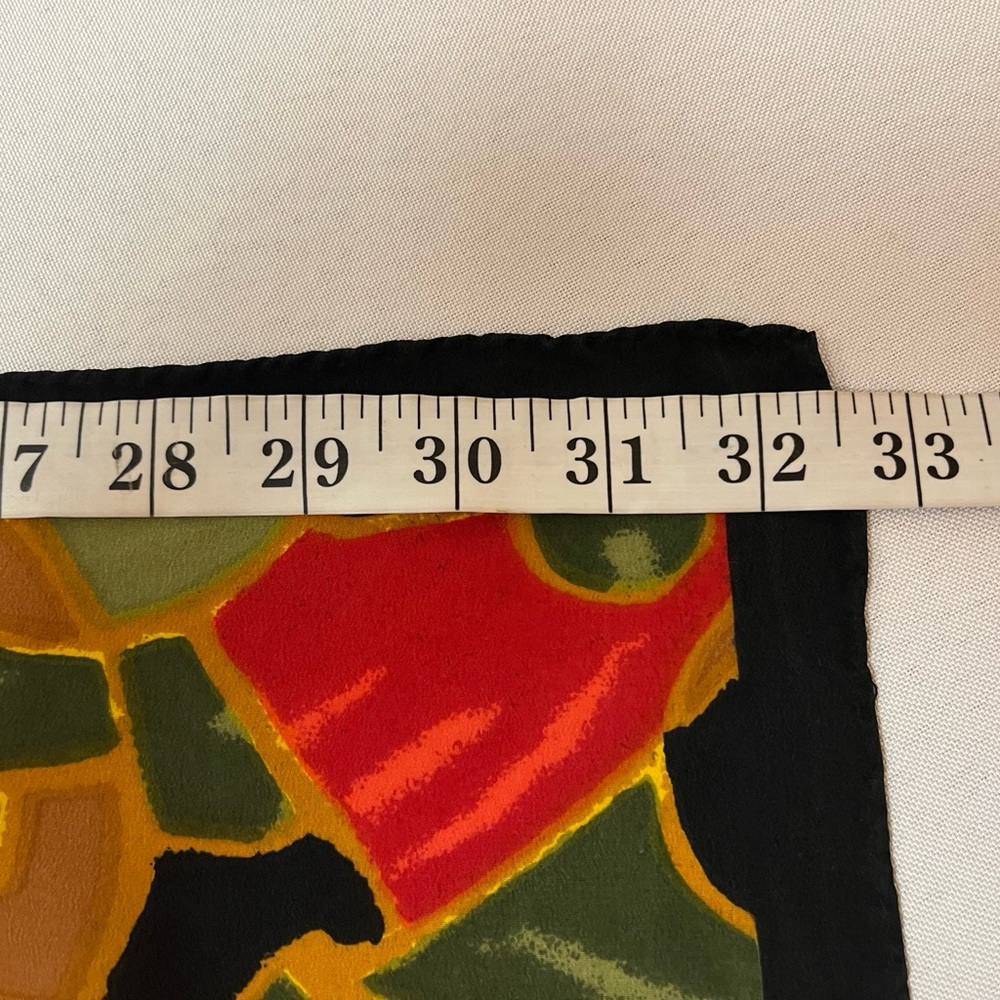 2/$20 - Gorgeous Printed Silk Scarf  - 32.5 x 30”, Abstract Colour block Design - Picture 3 of 5